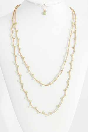 Wavy Chain Bead Necklace Set 5LCF8
